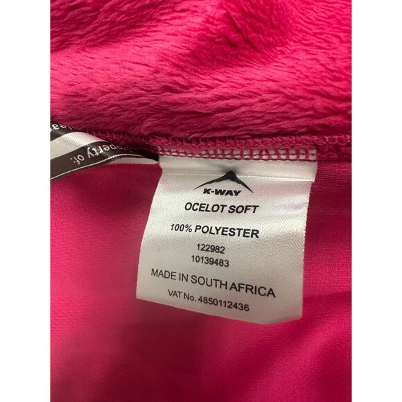 K-Way Kids Pink Drawstring Hoodie Winter Jacket Ocelot Softshell Size 13/14 - Picture 7 of 9